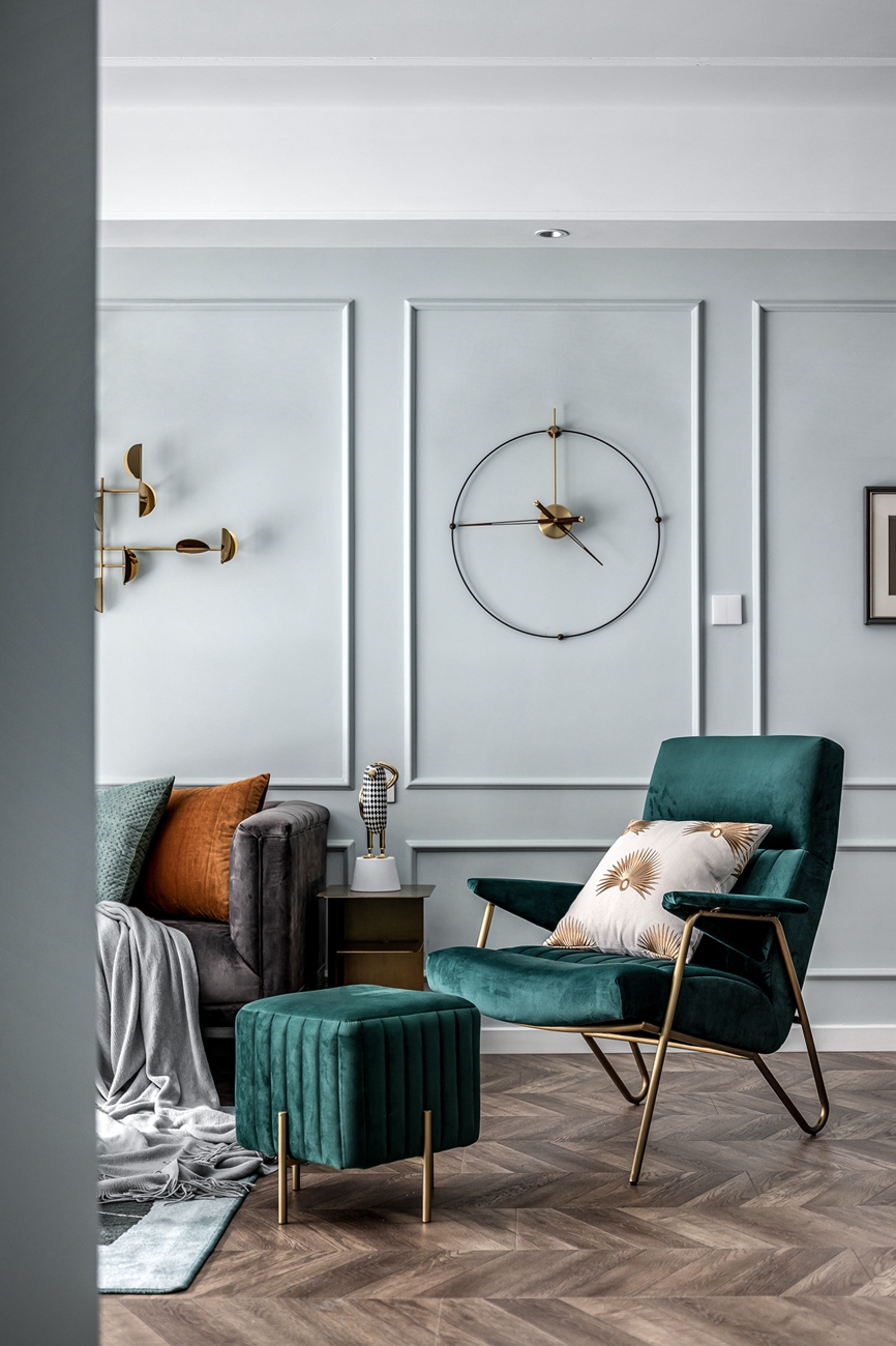 贵阳天一子衿府125㎡复古绿三居室