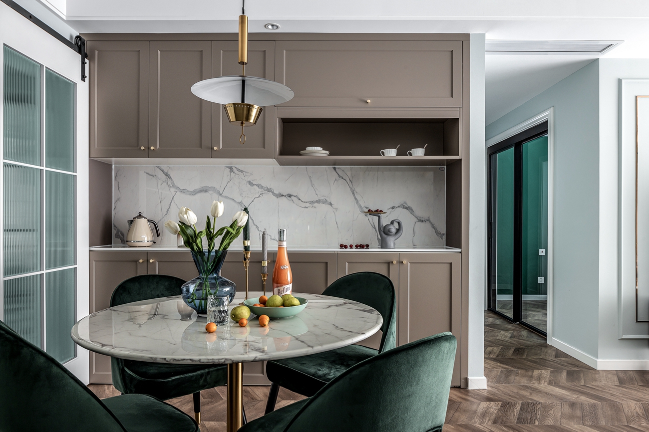 贵阳天一子衿府125㎡复古绿三居室