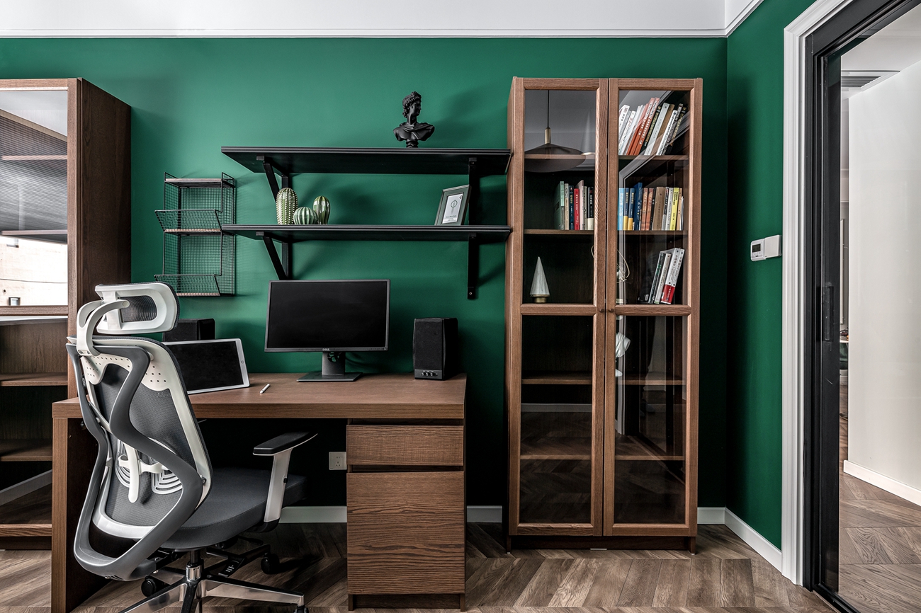 贵阳天一子衿府125㎡复古绿三居室