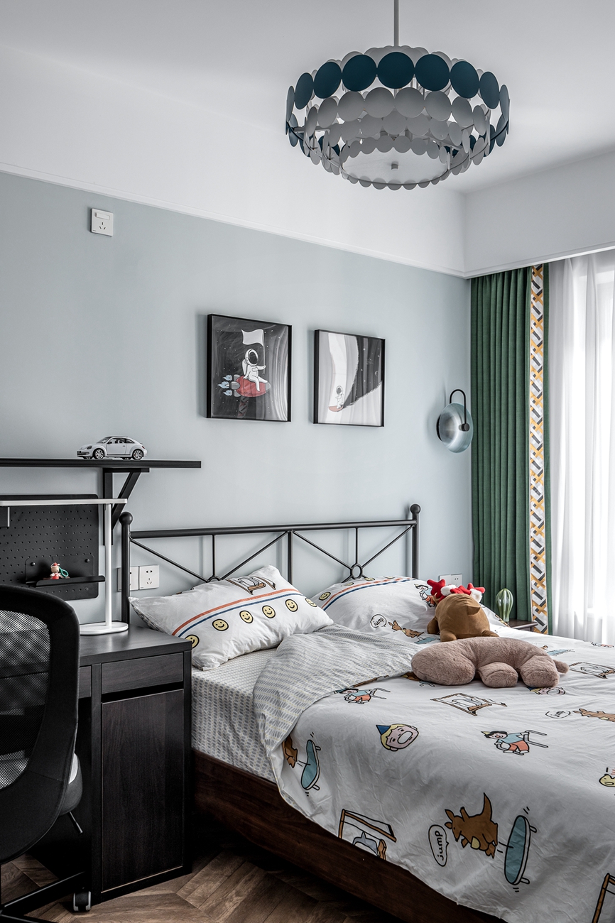 贵阳天一子衿府125㎡复古绿三居室