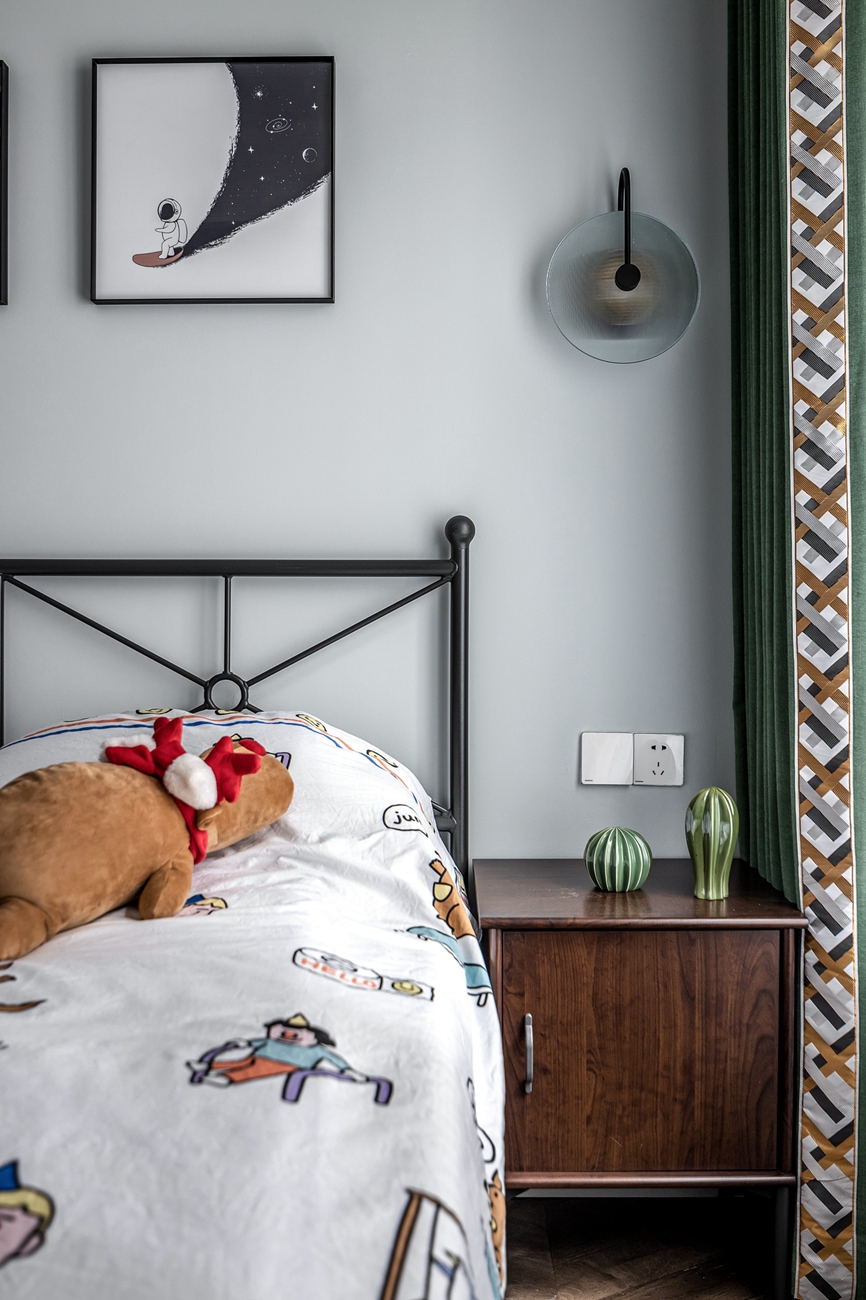 贵阳天一子衿府125㎡复古绿三居室