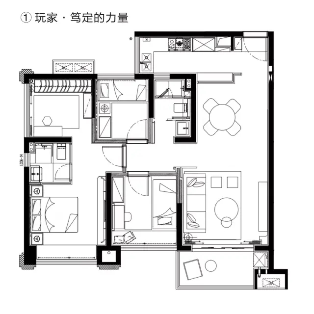 贵阳中南·春风南岸105㎡律动灰调,简明都市之美