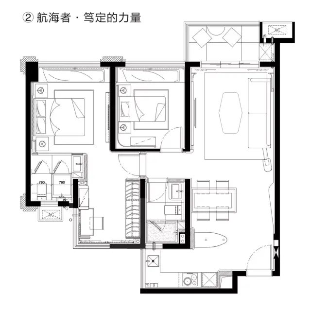 贵阳首钢贵州之光90㎡空间里简练精湛气息，静谧靛蓝