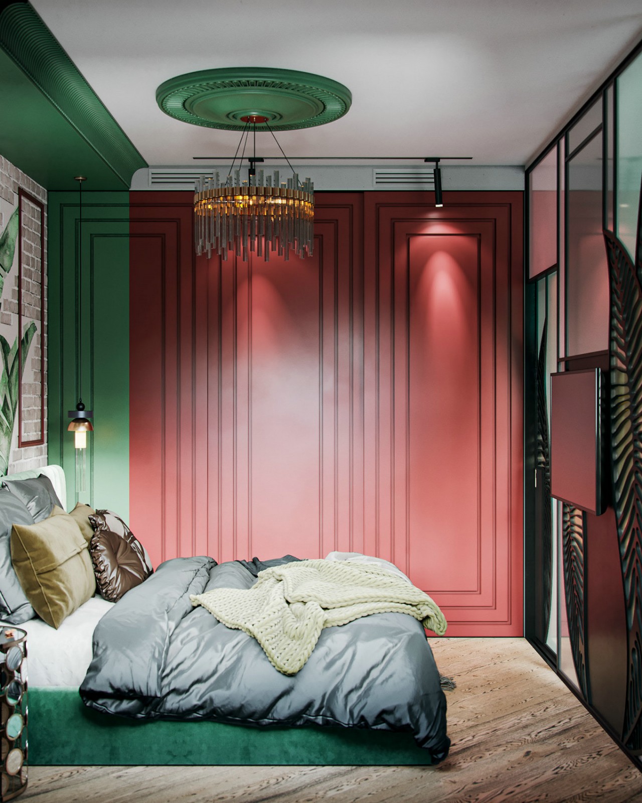 贵阳香榭美寓95㎡精致轻奢型，红配绿也能制造视觉盛宴