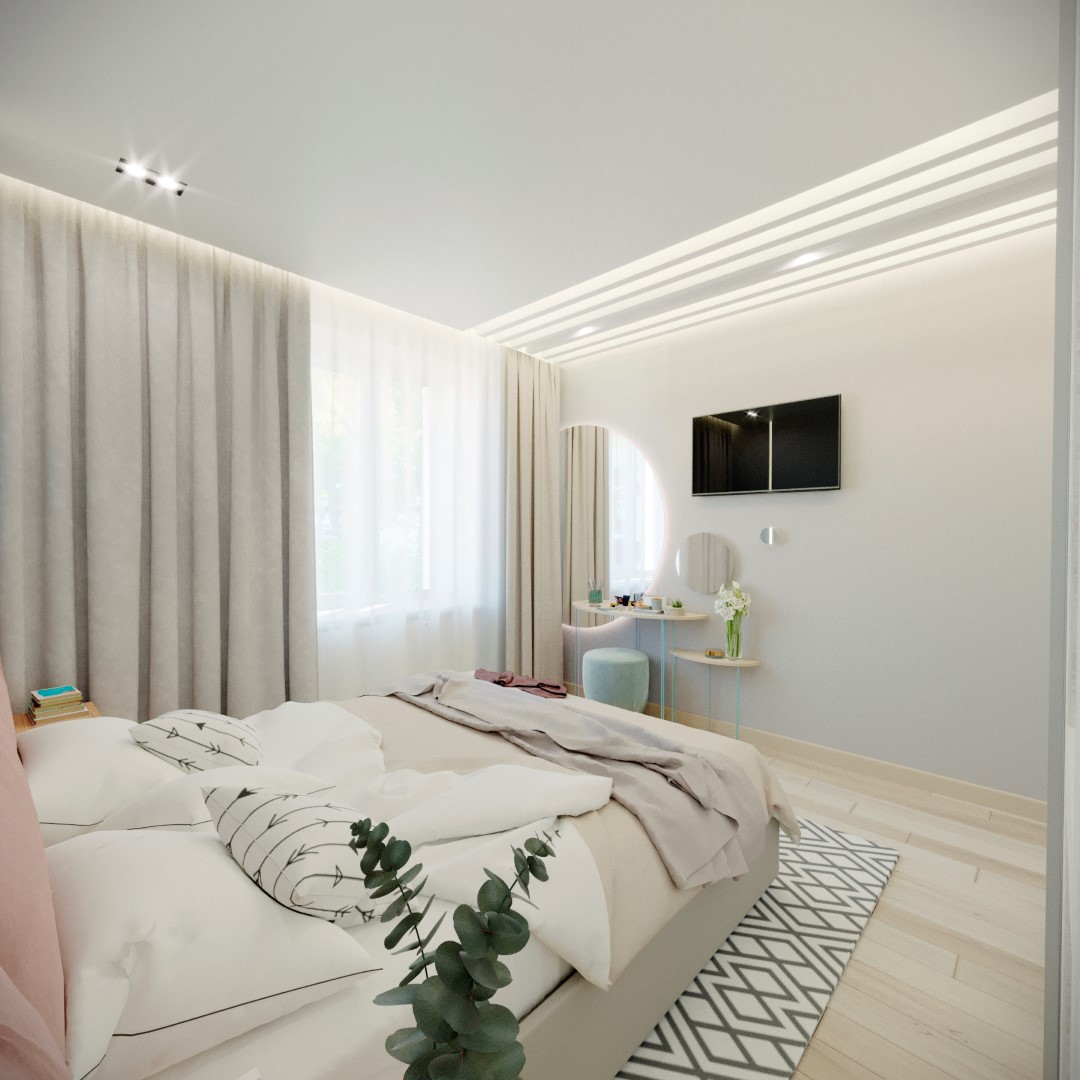 贵阳时代新居86㎡现代简约住宅，别具一格的粉