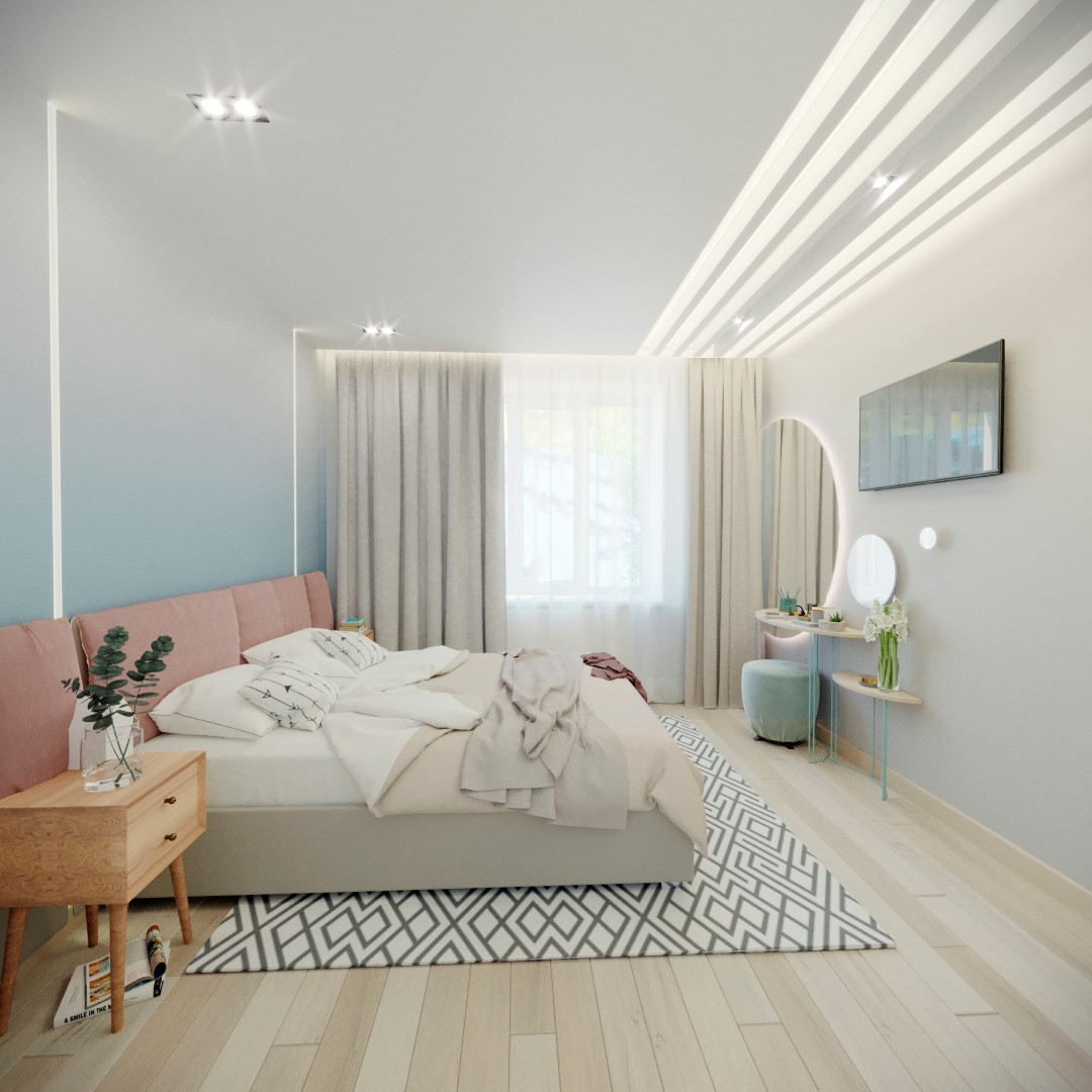 贵阳时代新居86㎡现代简约住宅，别具一格的粉