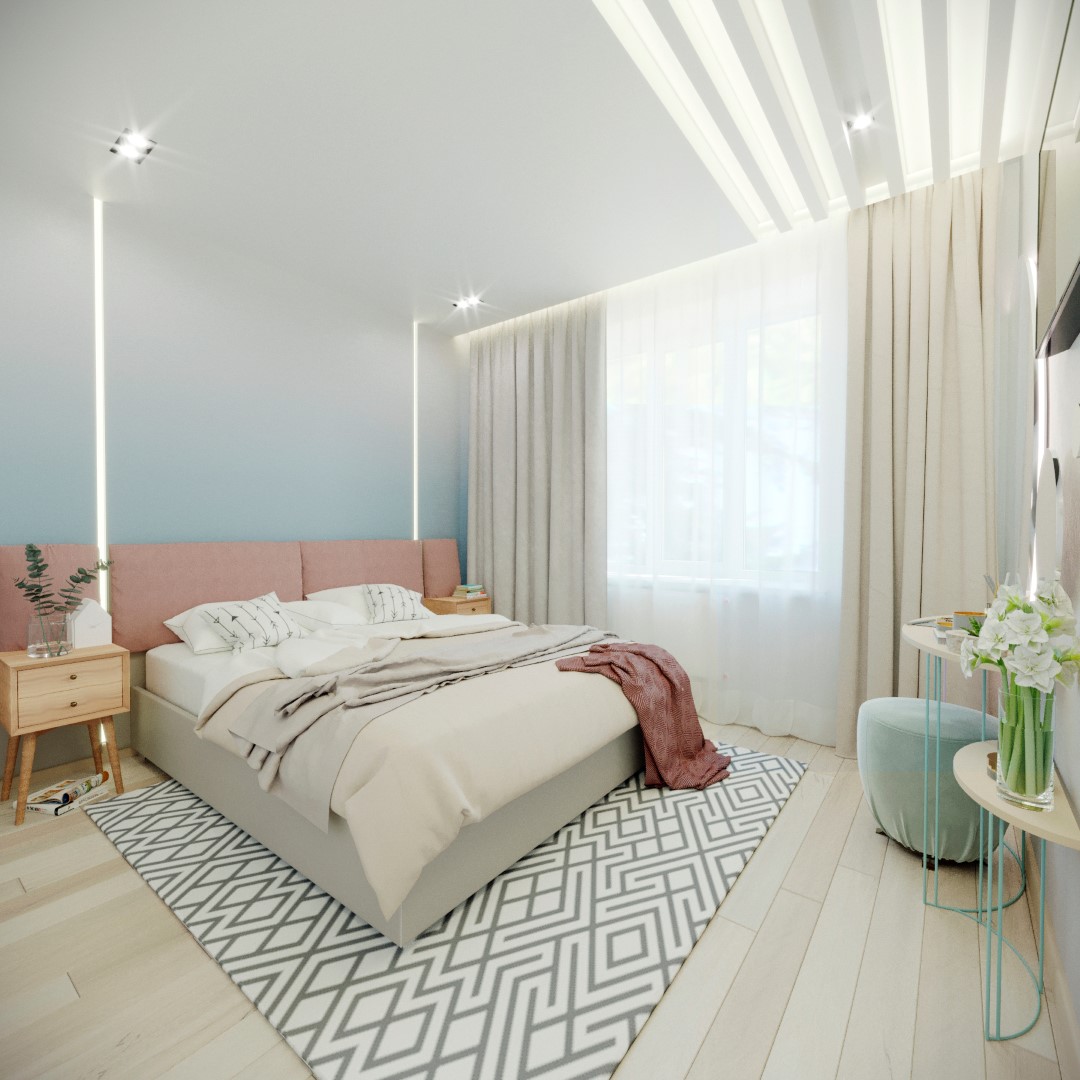 贵阳时代新居86㎡现代简约住宅，别具一格的粉