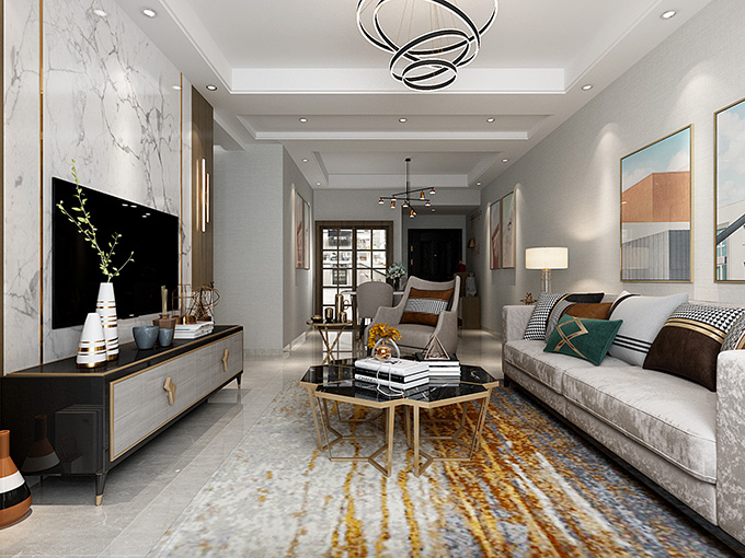 贵阳未来方舟F10组团102平轻奢装修风格|张明祥