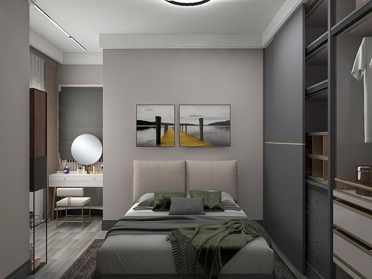 贵阳优品新城三室99㎡黑灰现代混搭