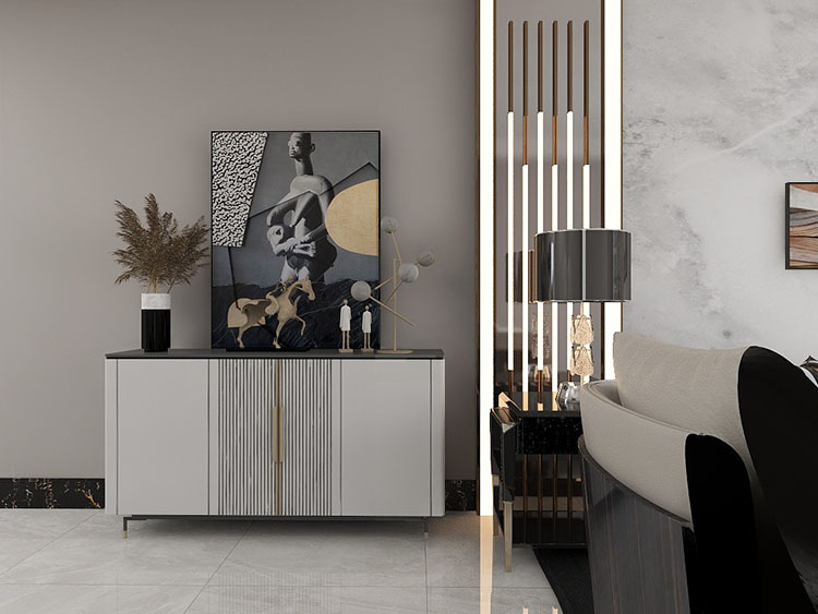 贵阳优品新城三室99㎡黑灰现代混搭