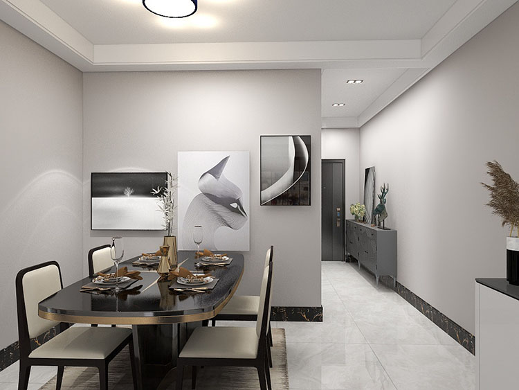 贵阳优品新城三室99㎡黑灰现代混搭