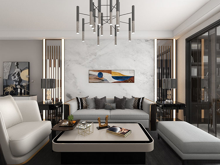 贵阳优品新城三室99㎡黑灰现代混搭