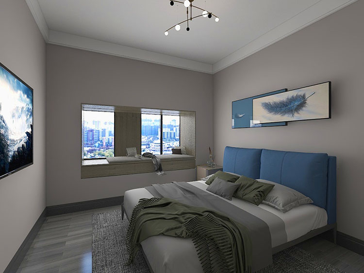 贵阳优品新城三室99㎡黑灰现代混搭