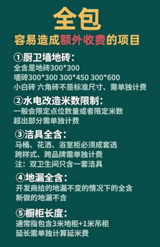 装修房子，全包与半包都有哪些项目？